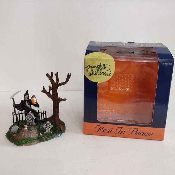 Lemax 2006 Rest In Peace Pumpkin Hallow Halloween Miniature W/ Box - Picture 1 of 7